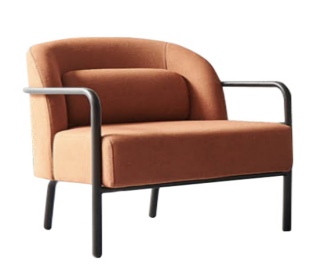 Royalrest MG-XXY-064 rust orange accent chair with metal frame