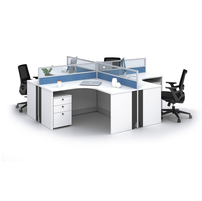 Stance Hub 4-staff Dynamic Office Workstation Cubicle w/ Desk