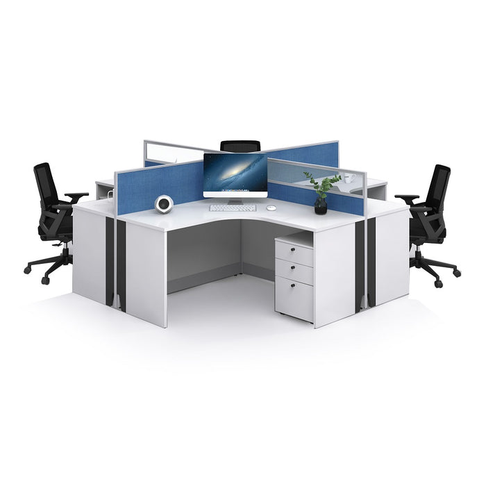 Stance Hub 4-staff Dynamic Office Workstation Cubicle w/ Desk