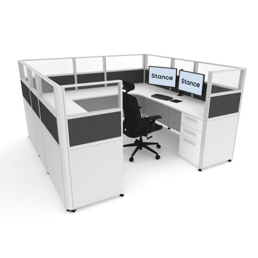Stance Port Pro Premium Office Cubicle & Workstation w/ Desk